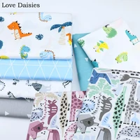 100 cotton twill cartoon white color gray dinosaur purple blue animals fabric for kids bedding sheet apparel handwork craft