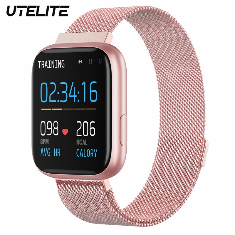 UTELITE P4 для женщин и мужчин Смарт-часы с ЧПУ металл мониторинг сердечного ритма IP67 Водонепроницаемый Спорт фитнес трекер часы для Apple Xiaomi