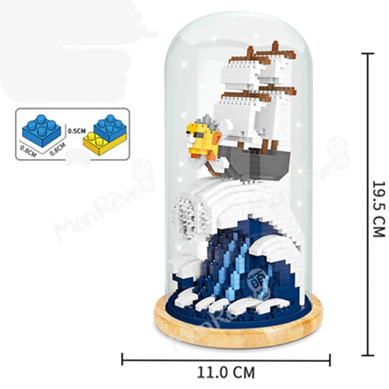 Микро кирпичные блоки мини строка светильник набор Сделай Сам корабль