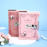 password book with lock girl diary student art creative notebook classmates stationery thickened hand book journal notebook