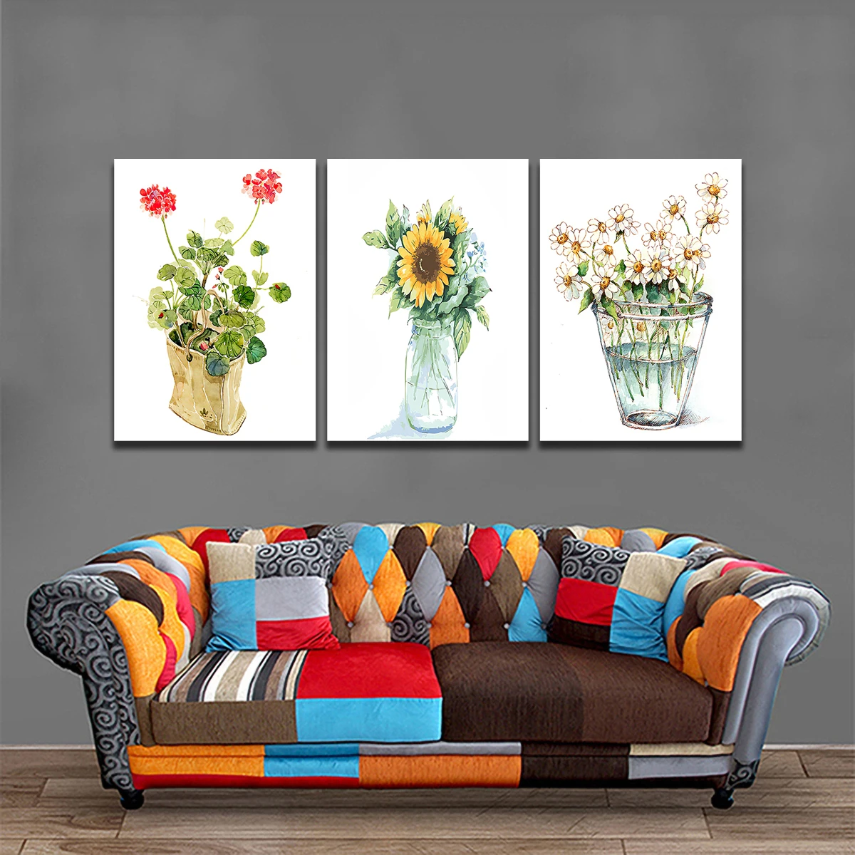 

Canvas Painting Wall Art Flowers In Watercolor Posters and Prints Wall Pictures for Living Room Decoration Home Decor