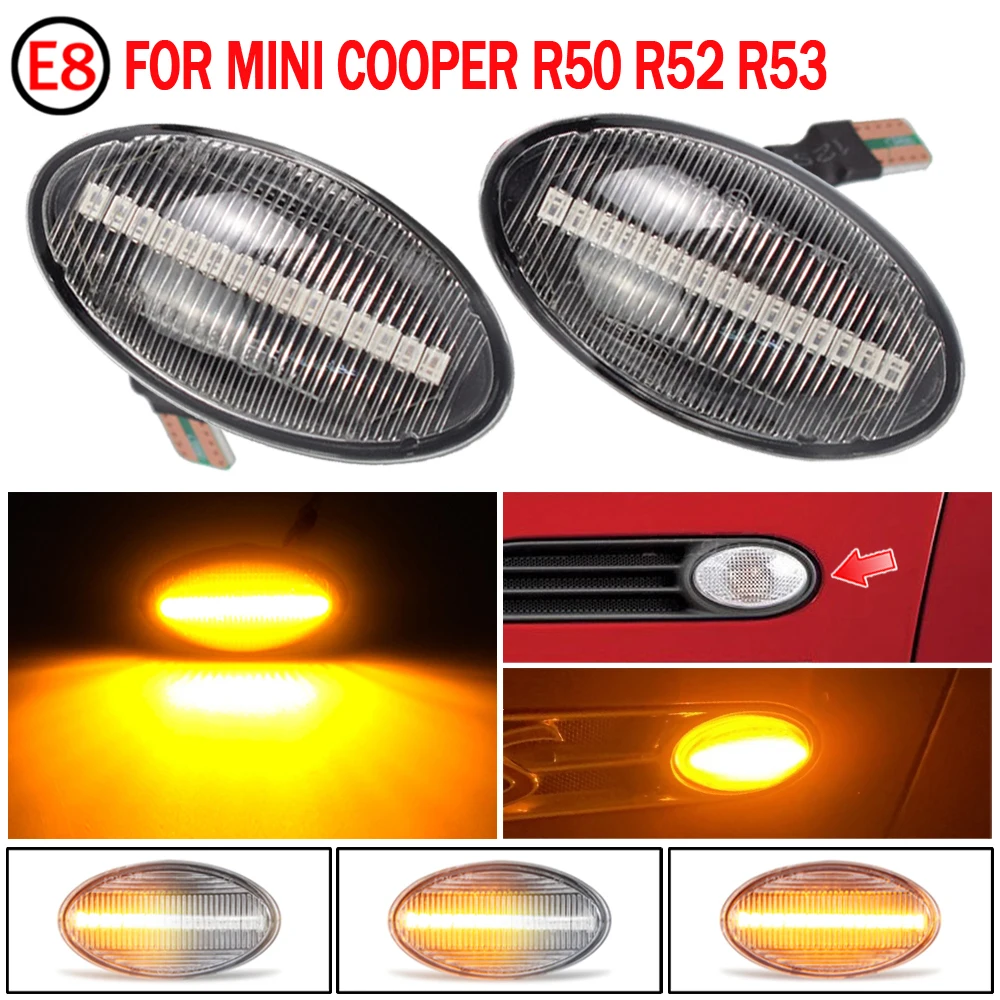 2 шт. динамическая фонарь с боковым ретранслятором для BMW MINI Cooper R50 R52 R53 2002-2008 |