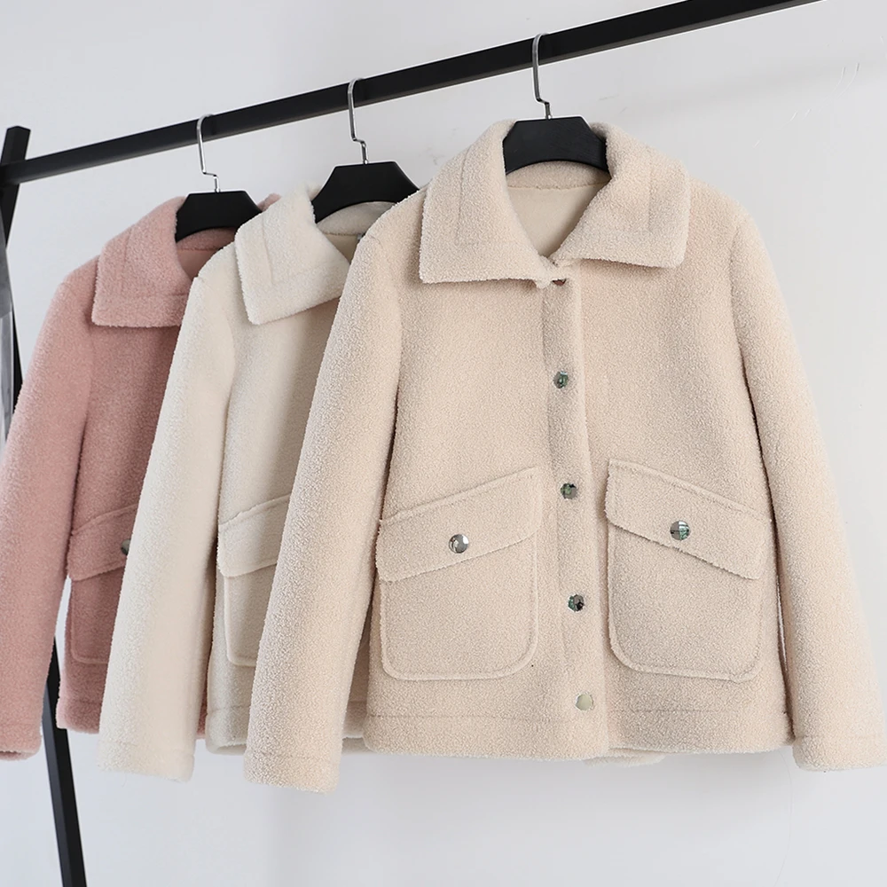 SINGRAIN зимнее женское плотное флисовое пальто свободная теплая верхняя одежда с