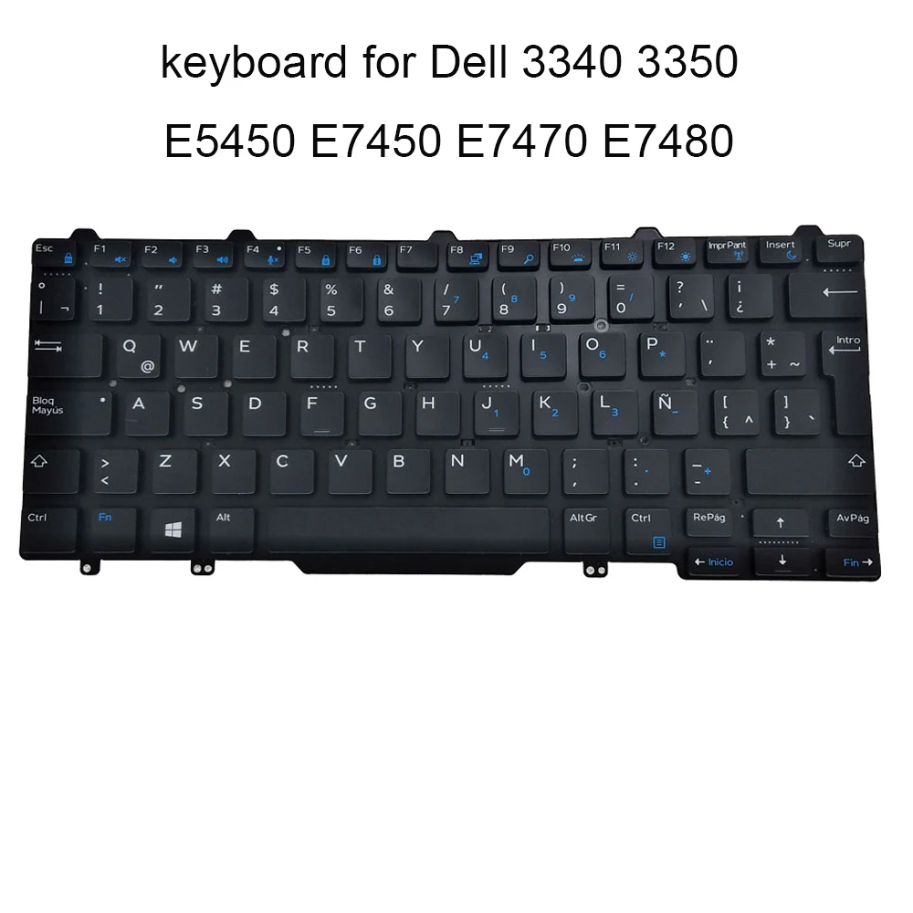 Latin keyboards backlight for Dell latitude 3340 3350 E5450 E7480 E7470 E7450 LA qwerty keyboards backlit New 0J53MR NSK-LKABC