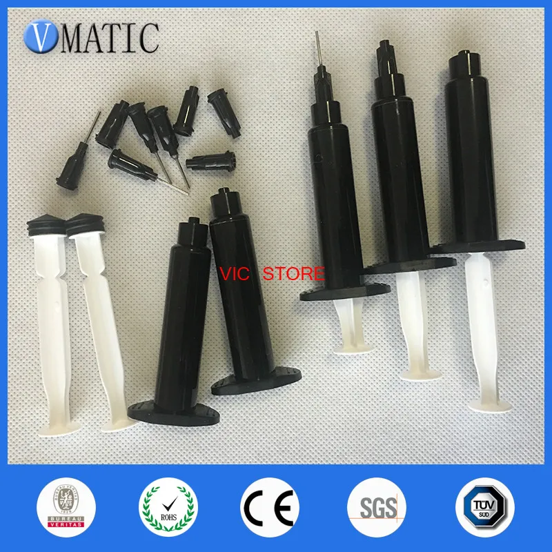 Free Shipping 10 Sets 5cc / ml Black UV Plastic Syringe With Glue Dispensing Needle/ Cap/Stopper | Обустройство дома