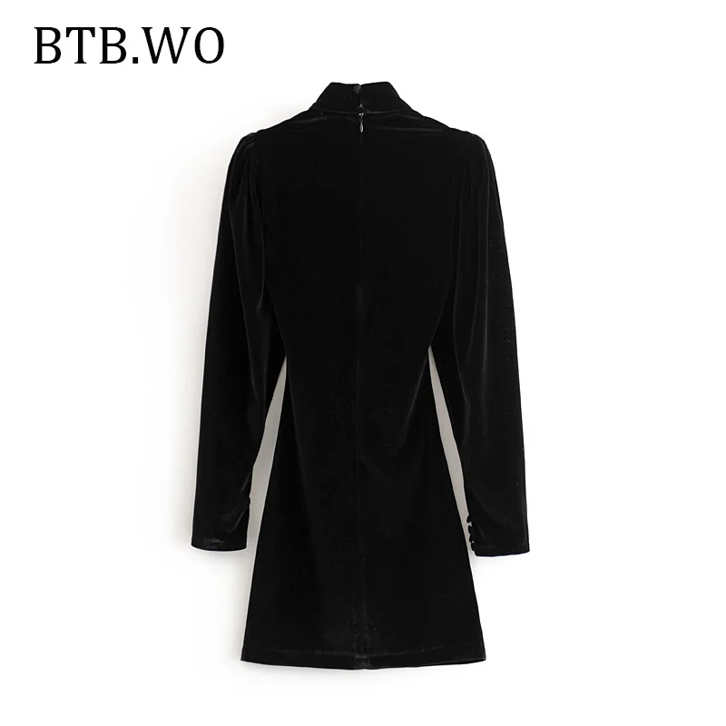 BTB. WO Платье женское осень зима сексуальное с длинным рукавом v образным вырезом