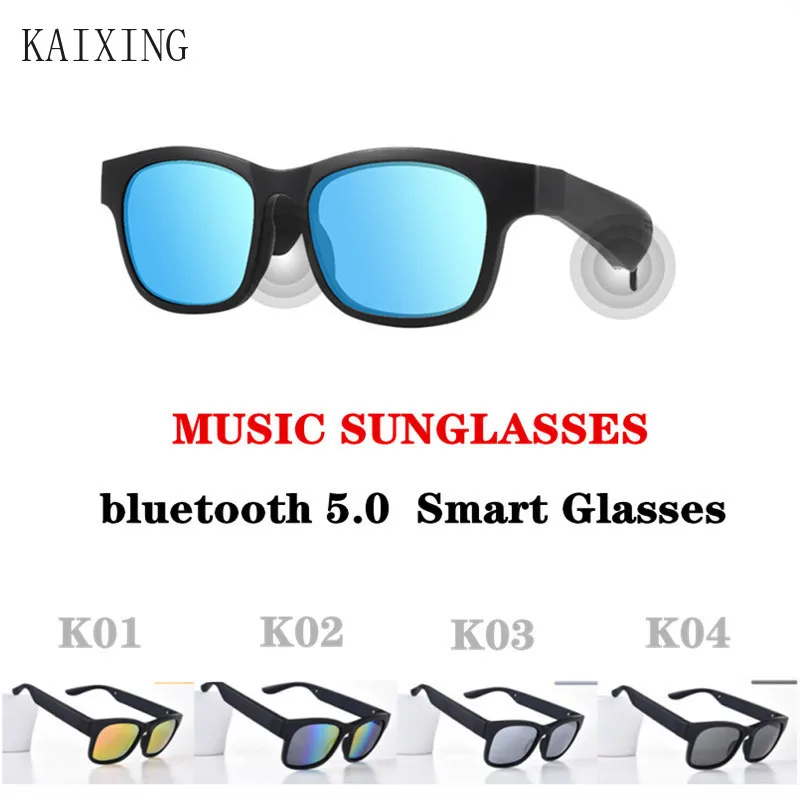 구매 KAIXING-남성용 편광 선글라스, 스마트 블루투스 음악 5.0 무선 스테레오 오디오 마이크 운전 선글라스 남성 여성 K169
