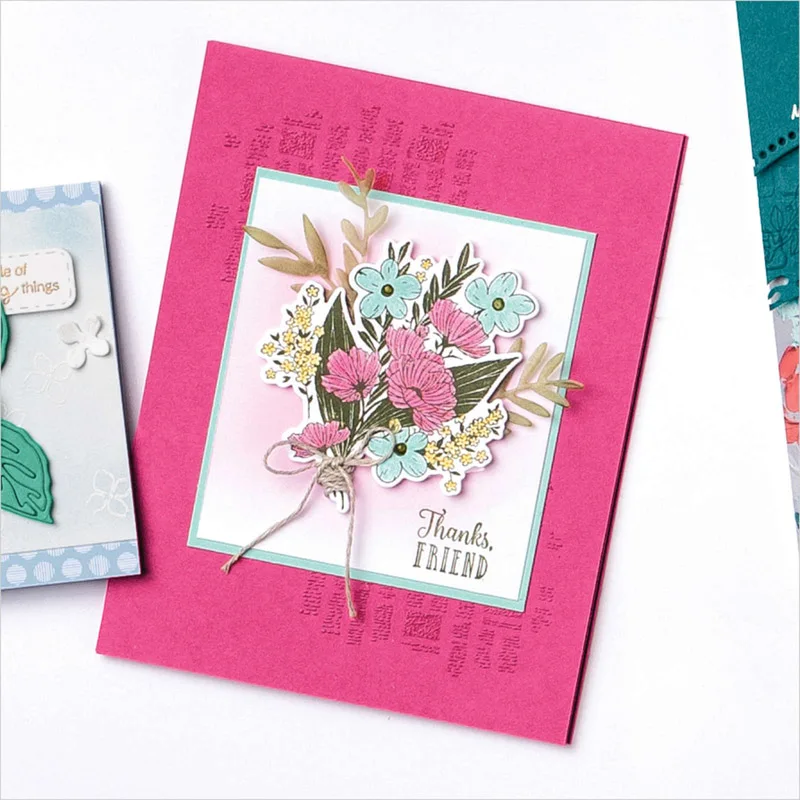 

Wrapped Bouquet Bundle Stamp Set and Coordinating Dies Wrapped Flowers Metal cutting dies For DIY Scrapbooking Card 2021 new