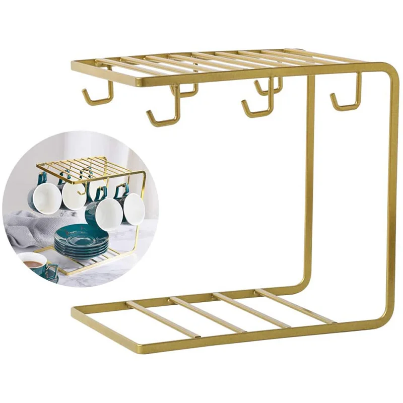 Металлический стеллаж для кофейных чашек 6 крючков держатель кружки чашки |