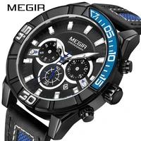 watch men megir quartz fashion chronograph clock luxury brand leather men watches waterproof sport wristwatch relogio masculino