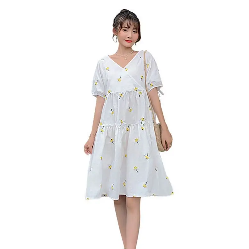 

Летнее платье для беременных женщин с V-образным вырезом платья для беременных повседневные женские платья Одежда для беременных