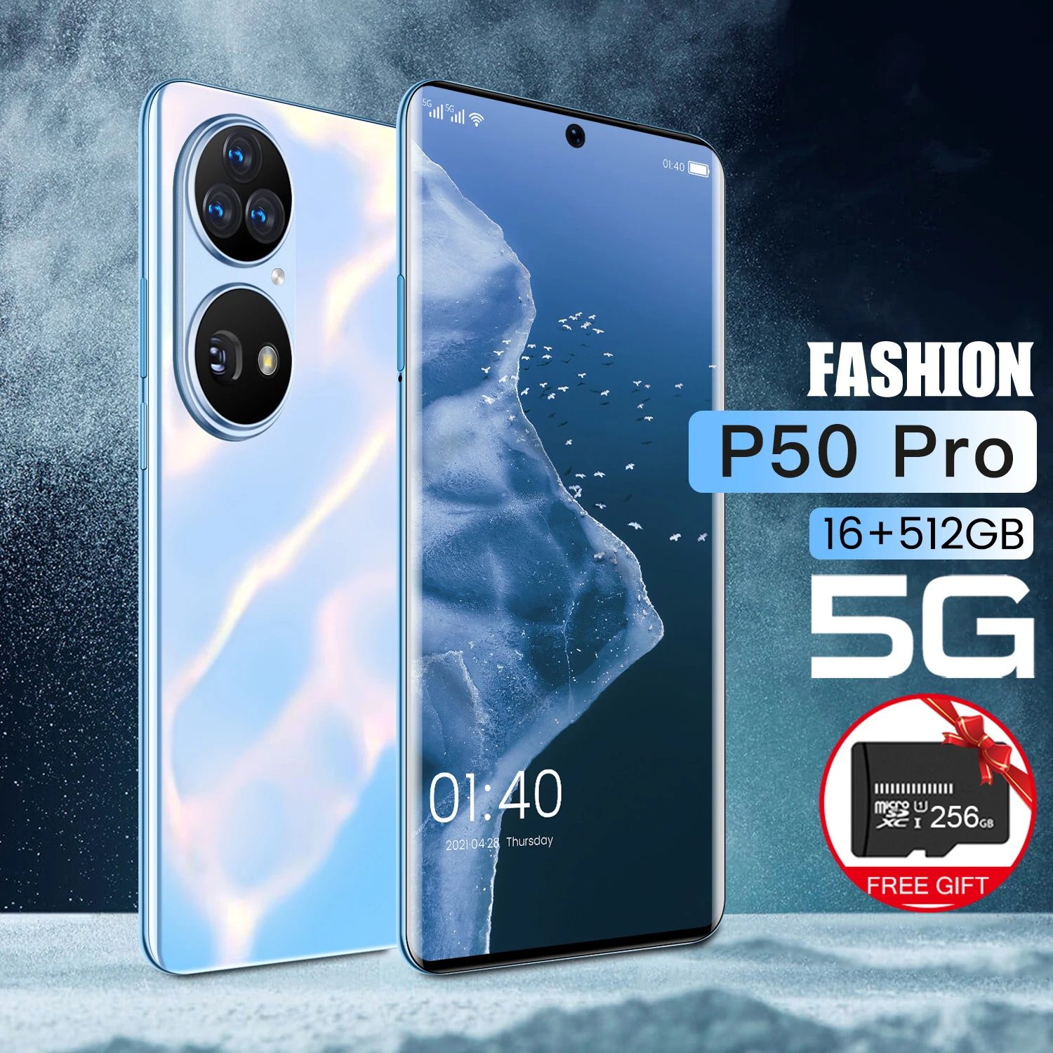Tel&eacute;fono Inteligente 5G de 2022 pulgadas, dispositivo con videollamada, compatible con Huawei P50 Pro, 16 + 7,3 GB, Vivo, Samsung y Xiaomi, 512-1