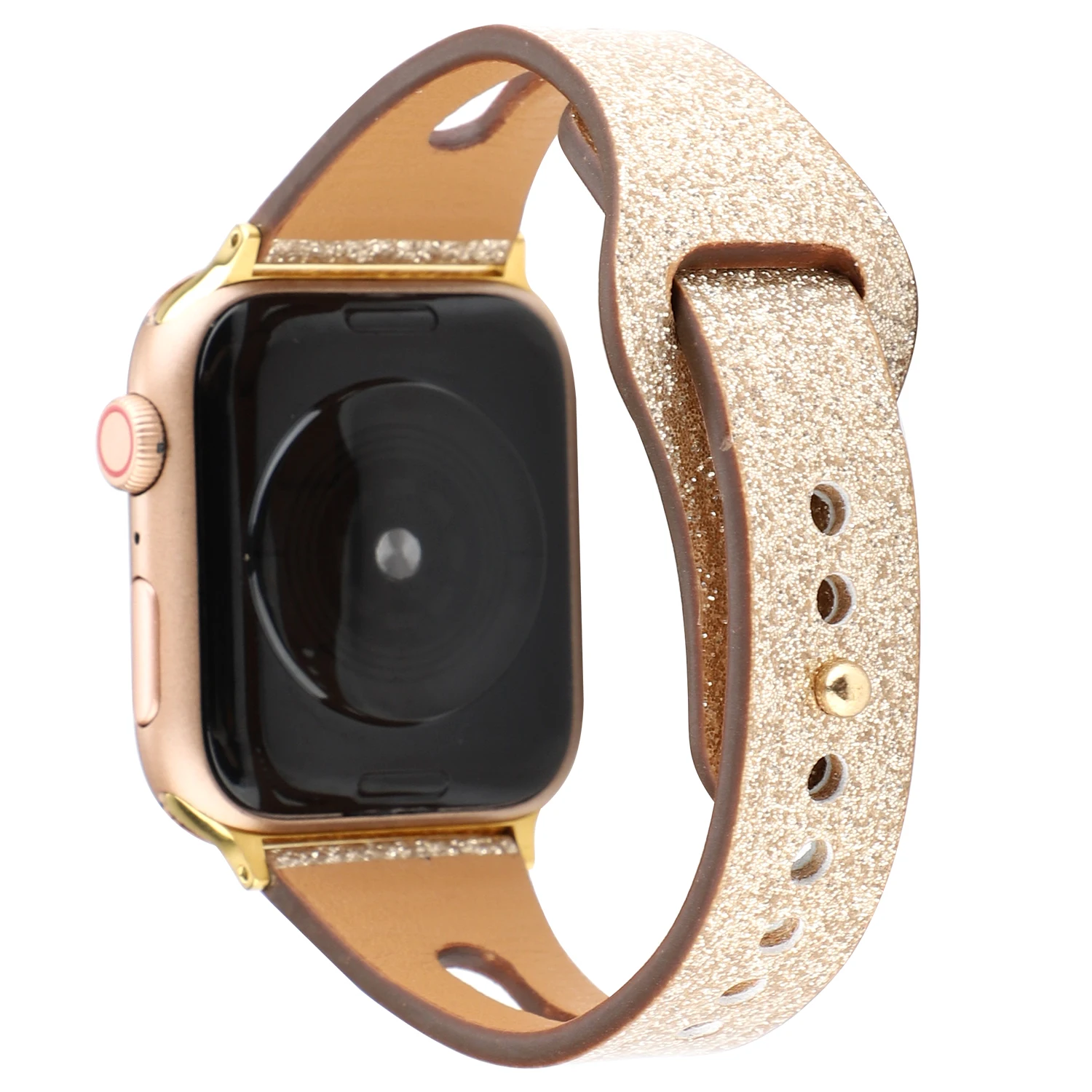 40 мм 44 Блестящий Leater ремешок для iWatch SE 6 5 4 Сияющий браслет Loop Apple Watch Band 38 42 3 2 1 Correa |