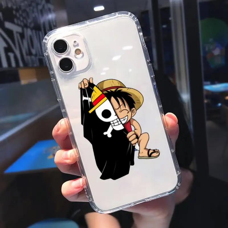 

Anime One Piece Phone Case Transparent for iPhone 11 12 mini pro 8 7 6 6S XS MAX Plus X 5S SE 2020 XR