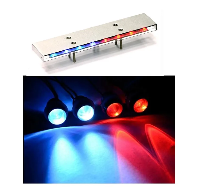 RC полицейский топ на крыше 16 Светодиодный светильник бар комплект + 4 хвостовой s