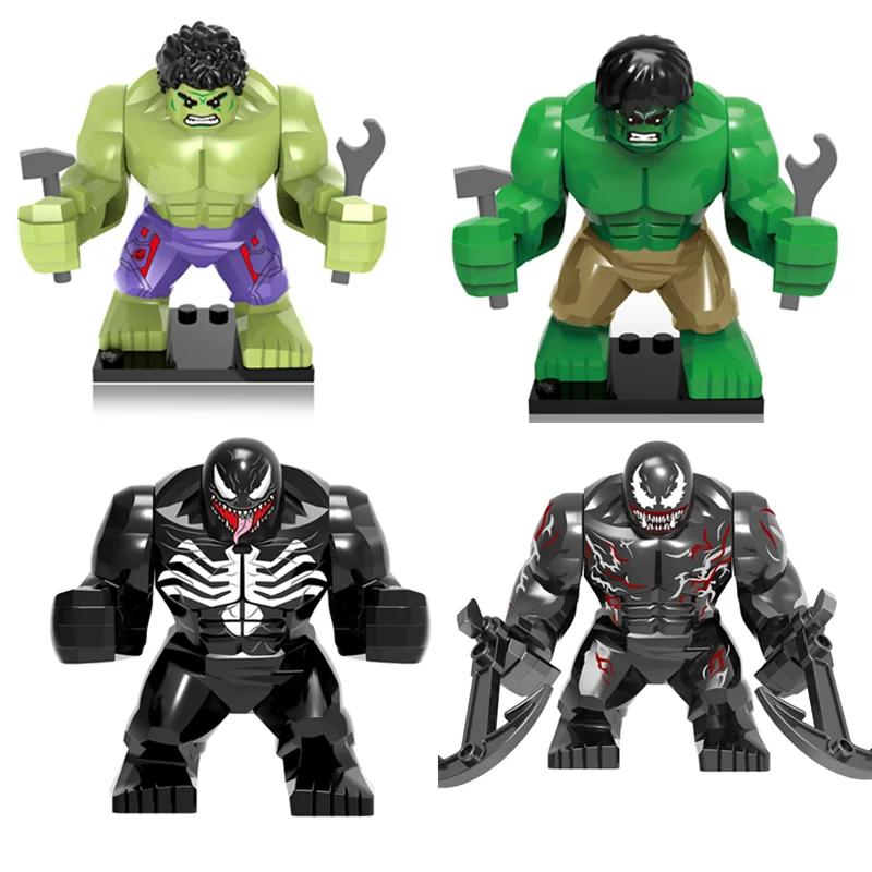 Big Decool Thanos Large Anti Venom Riot Carnage Green Lantern Hulk Buster Goblin Thing Building Block Figures Toy For children