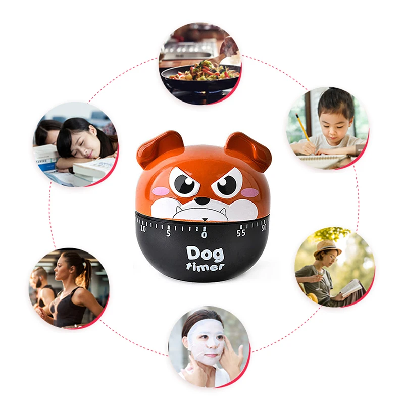 

Timer Kitchen Cooking Reminder Student Household Alarm Clock Mechanical Clockwork Creative Cartoon Dog Soup Timer