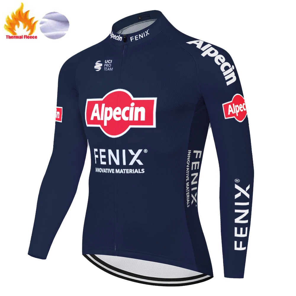 2020 команда alpecin fenix Велоспорт Джерси Зимняя Термальная флисовая с длинным рукавом