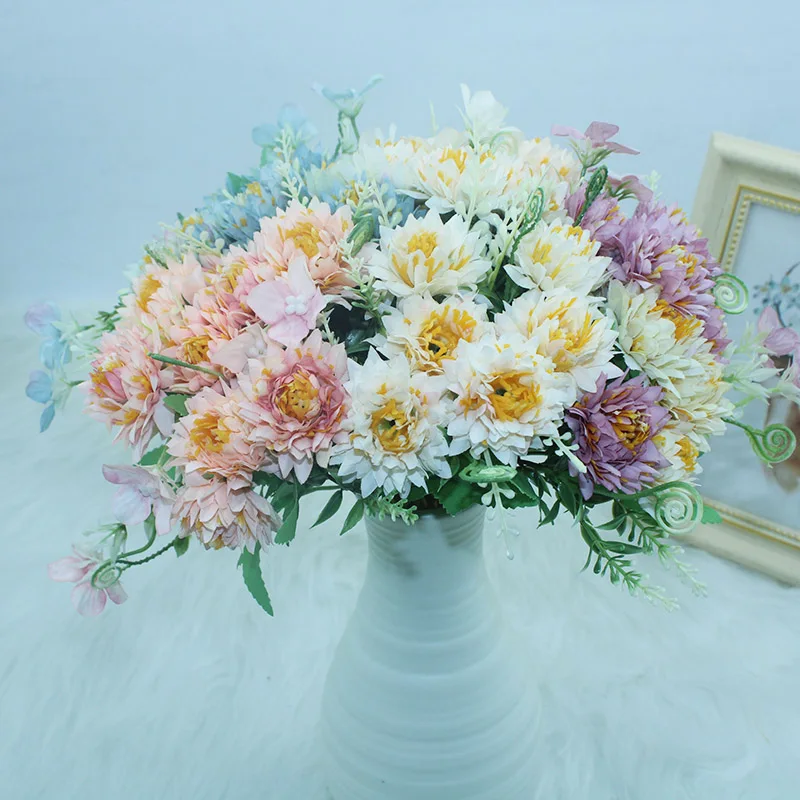 Пион искусственный цветок 10 Гербера Хризантема высокого качества класса люкс