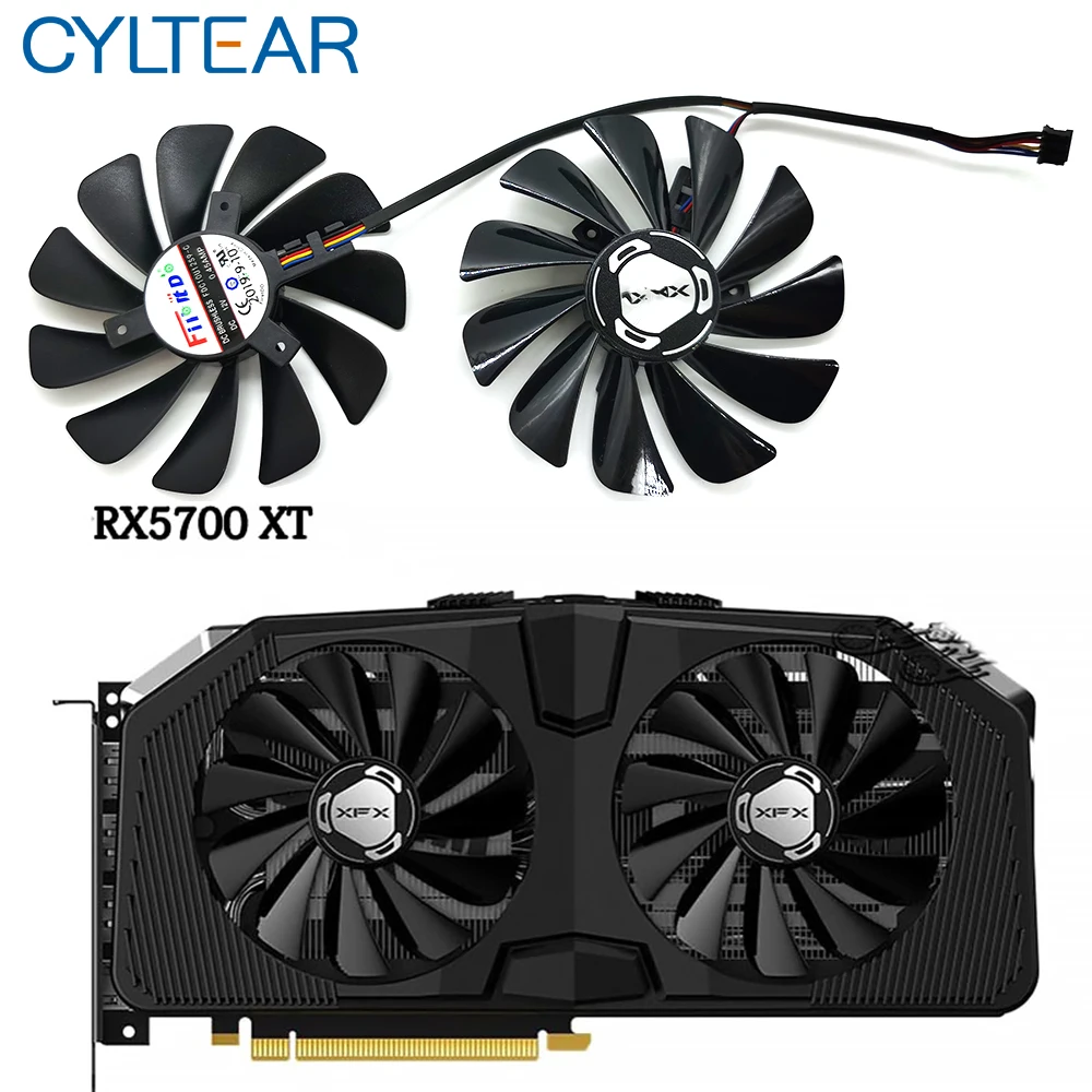 

2pcs/lot 95MM FDC10U12S9-C 4Pin RX 5600XT 5700XT Cooler Fan For XFX Radeon RX 5600 5700 XT RAW II Graphic Cards Cooling Fan