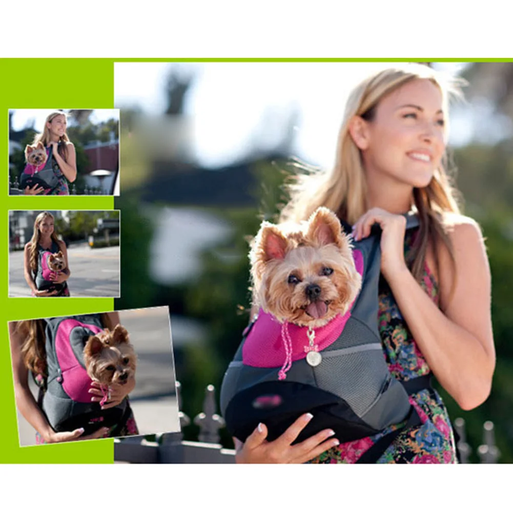 Воздухопроницаемая сетчатая Сумка-переноска для собак и кошек открытая передняя