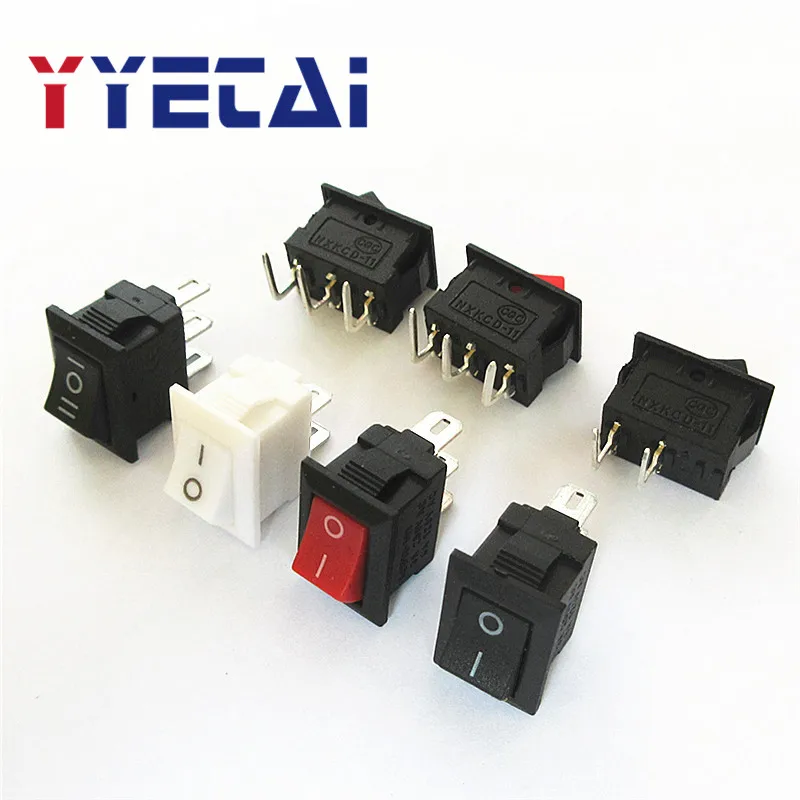 

Новый 10 шт. KCD11 клавишный переключатель 2/3 передача 2/3Pin ИЗОГНУТЫЙ ШТИФТ 15*10 мм блок питания клавишный выключатель 3A250V