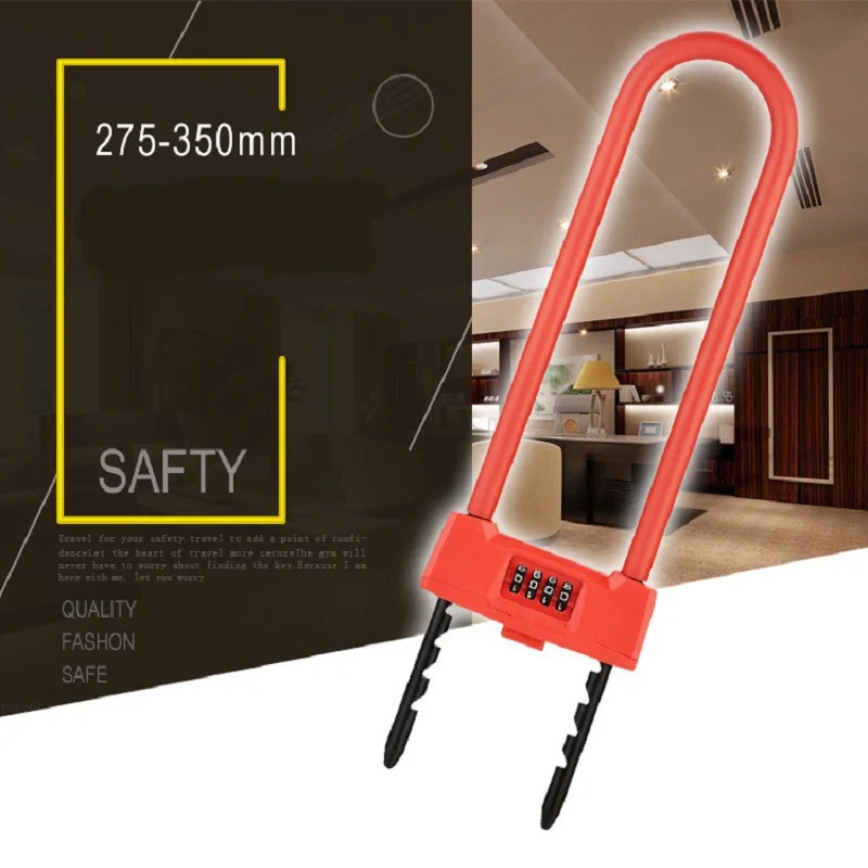 

4-digit U-type password lock, glass door password lock, motorcycle adjustable password padlock, password lock
