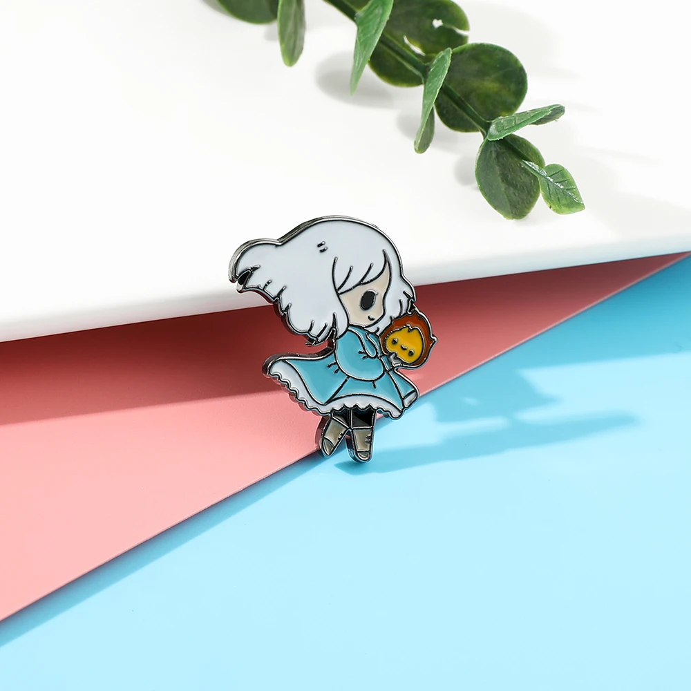 Miyazaki Hayao Howl движущийся замок Софи кальцифер металлические значки с отворотом