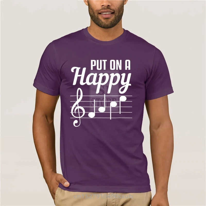 

quality fashion short sleeve men tshirt brand men shirt Funny Put On A Happy Face Music Teacher fashion T-shirt men