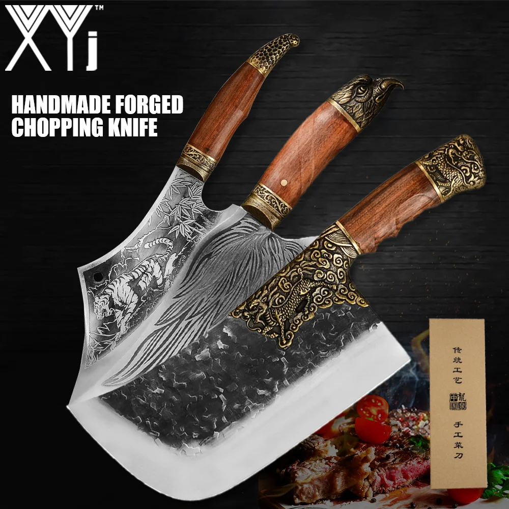 

Китайский слайсер XYj, резак мясника, нож 9 ''10'', лезвие с узором меча, высокоуглеродистое лезвие 7CR17, резак, жесткие костные ножи