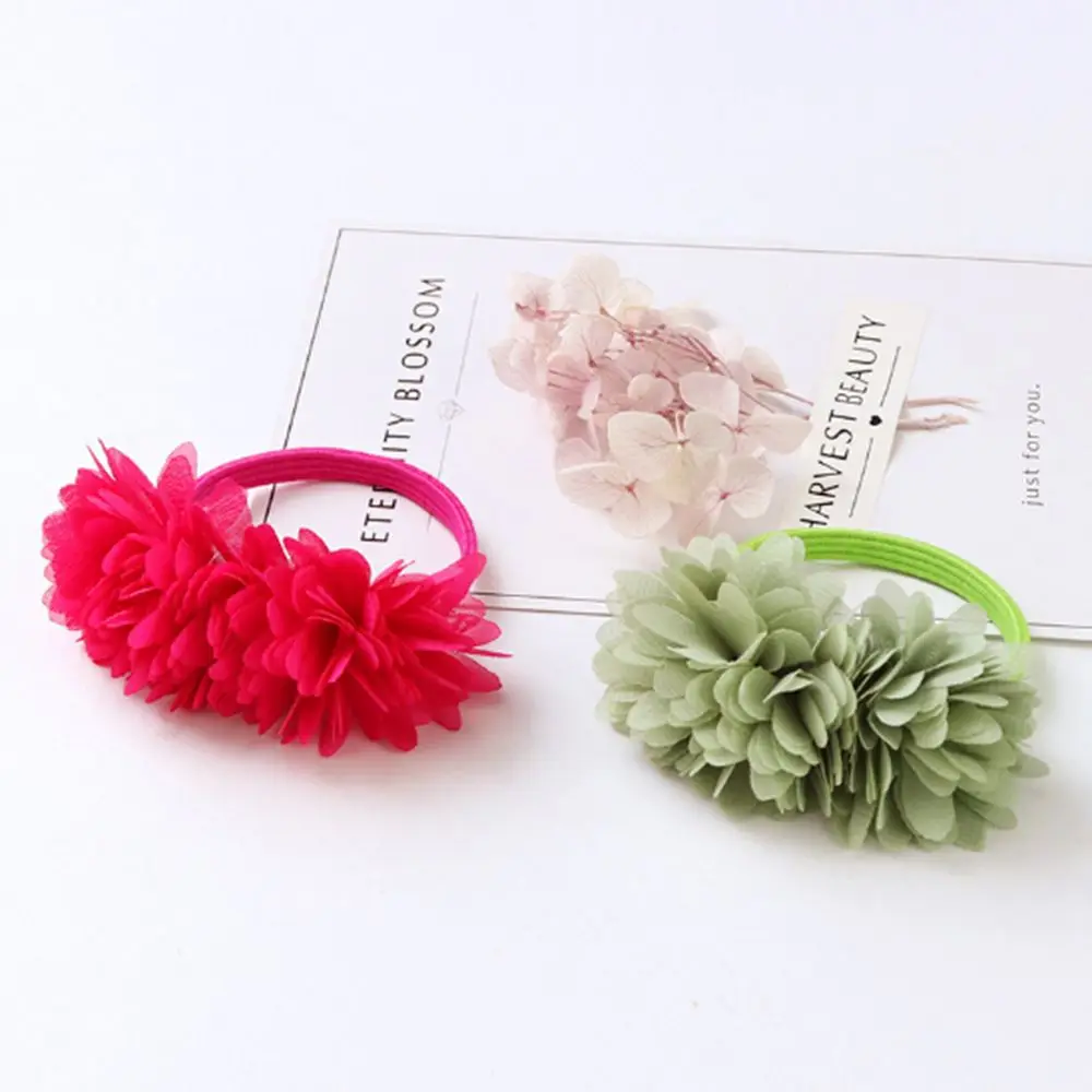 1 шт. Многослойные Цветочные эластичные резинки для волос девочек детские