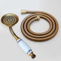 antique brass telephone style bathroom shower head water saving hand held shower head spray 1 5m hose
