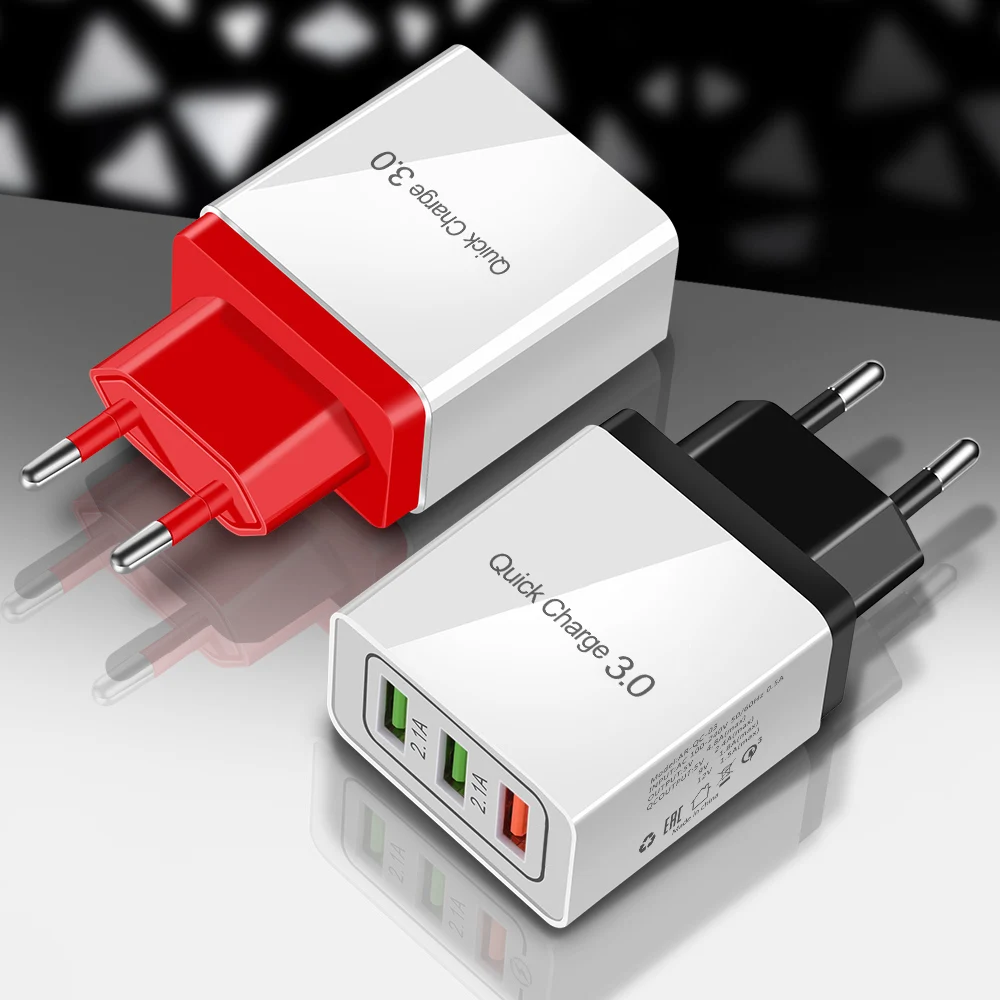 Олаф 18 Вт Быстрая зарядка 3,0 3 USB зарядное устройство для iPhone X XS 7 samsung huawei P30 Xiaomi QC 3,0 настенное быстрое зарядное устройство для путешествий EU US Adapte