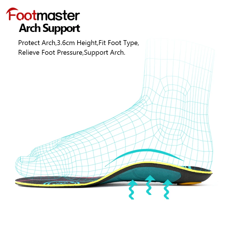 FootMaster Light Sports Orthopedic Insole EVA Insole To Relieve Flat Feet Insoles Arch Support Shoe Pad Unisex Insole