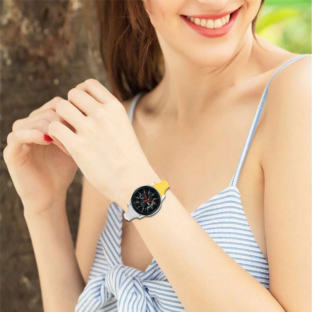 Кожаный ремешок для Samsung Galaxy Watch 46 мм Gear S3 Frontier/классический цветной сменный 22 Huawei