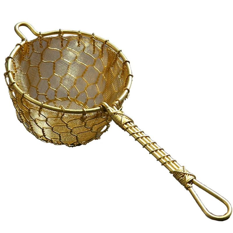 Чайный фильтр из чистой меди ручной тканый чайный протекающий воронка кунг-фу