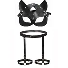 БДСМ маски для вечевечерние кожаные женские ремешки для ног ремешки секс-игрушки для пар Фетиш кошка маска интимные ограничители карнавал бондаж