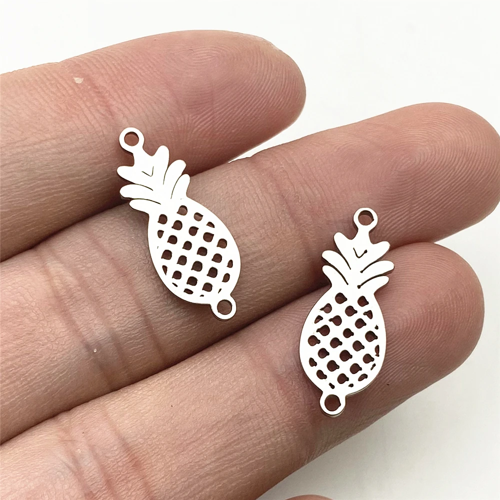 

10 шт., соединители из нержавеющей стали с бромелем, фруктовые ананы, сделай сам, ананас, соединитель, подвеска, ювелирные изделия ручной рабо...