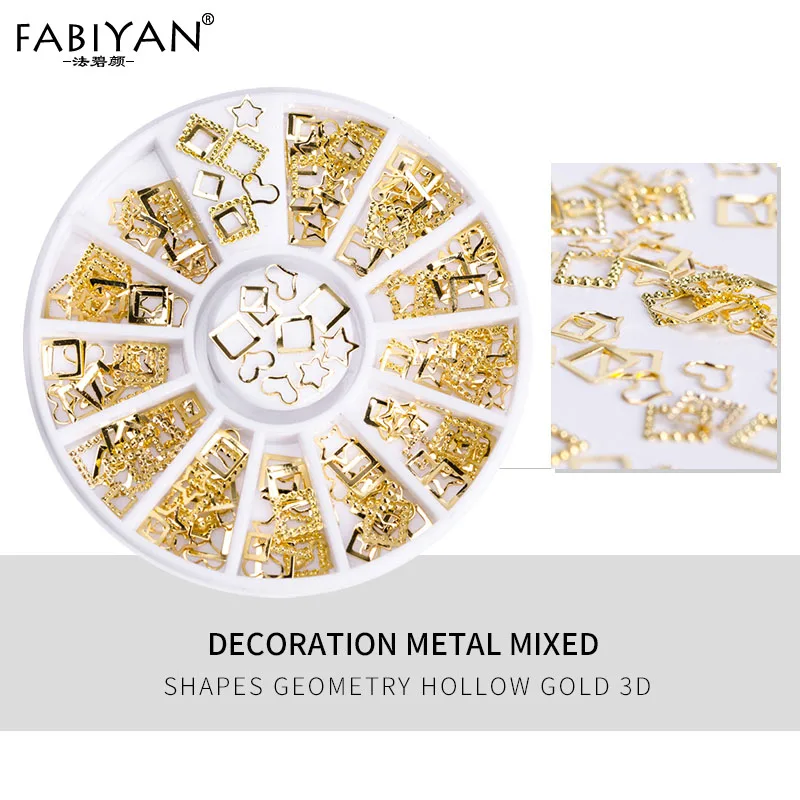 13 4 Color Nail Art Wheel Long Sharp Triangle Rivet Alloy Strip Metal Decoration Accessorie 3D Tips DIY Design Polish Manicure Tool - Цвет: 13