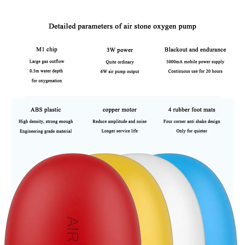 Аквариумный USB воздушный насос внешняя литиевая батарея портативный