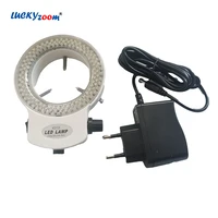 adjustable 144 led microscope light blackwhite backlight for microscope ring lamp for industry stereo microscopio euusru plug
