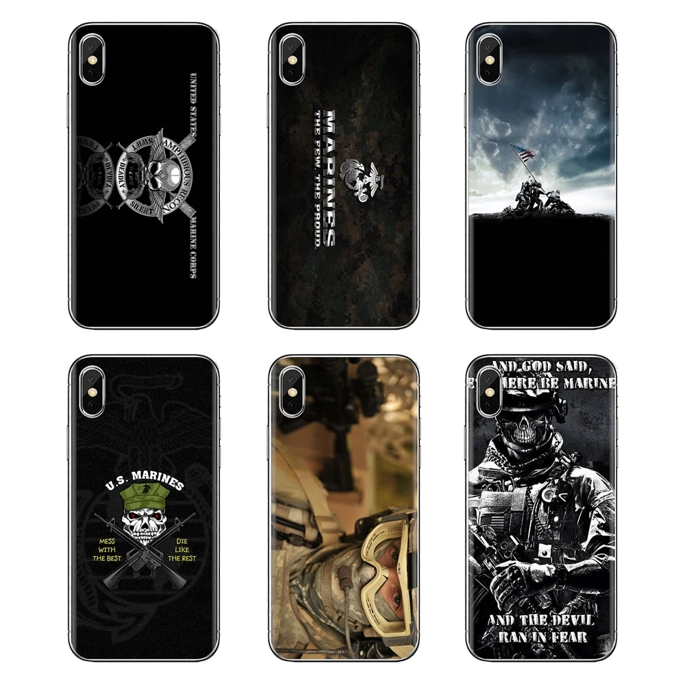 US Marines Mom Marine Corp Logo Transparent Clear TPU Case For iPod Touch Apple iPhone 4 4S 5 5S SE 5C 6 6S 7 8 X XR XS Plus MAX |