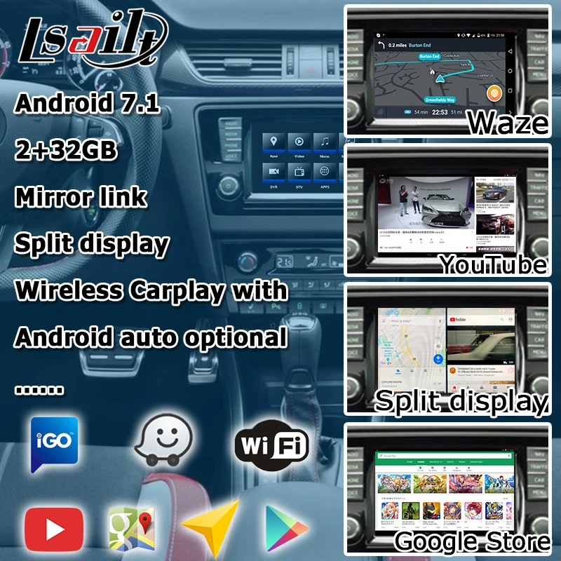 Android/carplay интерфейсная коробка для Skoda Rapid Kodiaq 6,5 " MIB MQB Откройте для себя pro Видео интерфейсная коробка Lsailt