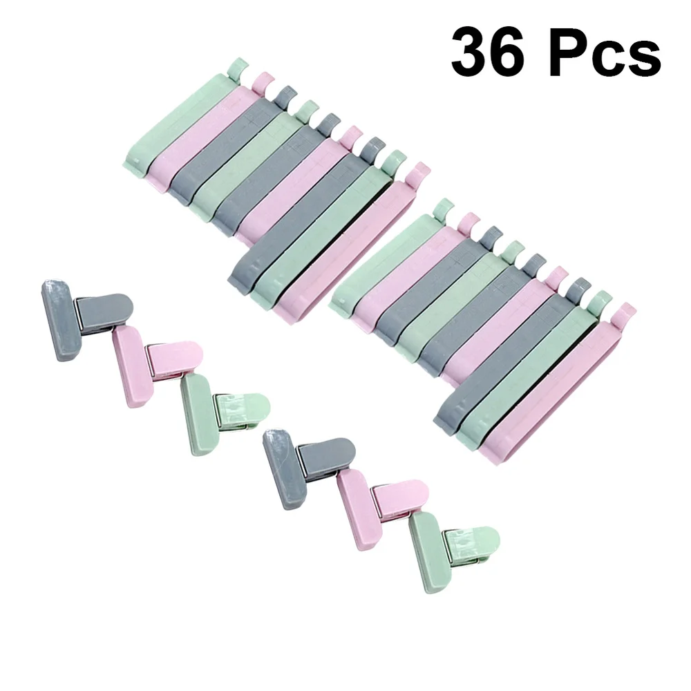 

36pcs Sealing Clips Househould Snack Fresh Food Storage Bag Sealer Kitchen Mini Sealer Clamp Food Bag Clip for Home Snack