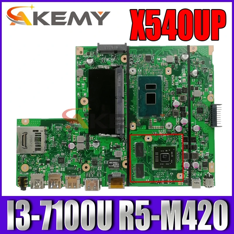 

Akemy X540UP Laptop motherboard for ASUS VivoBook R540UP R540U X540U F540U original mainboard 4GB-RAM I3-7100U R5-M420 2GB