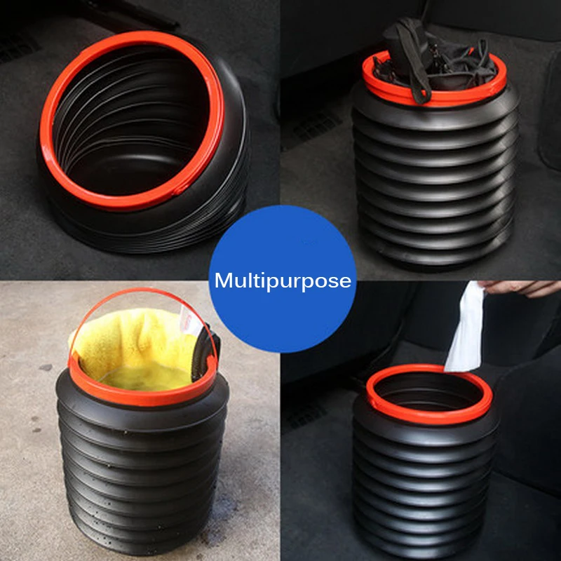 Черное многофункциональное складное ведро для хранения 4 л автомобильная