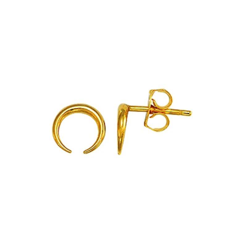 925 Sterling Silver Earrings For Women Gold Moon Girl Cartilage Ear Bone Piercing Female Party Stud aretes R5 | Украшения и