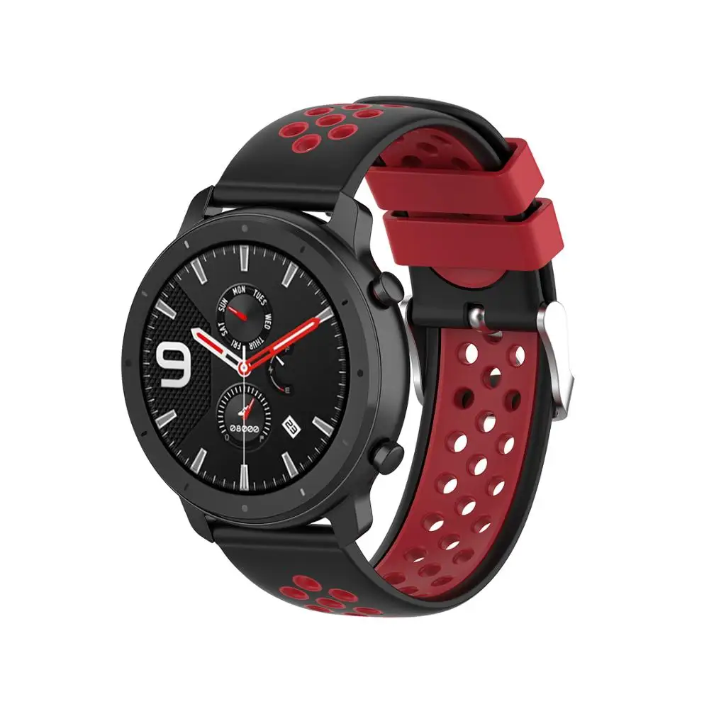 Силиконовый ремешок для часов 18/20/2 мм Amazfit Bip браслета из нержавеющей стали