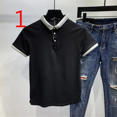 

Summer 2020 men's V letter color matching ice silk half-sleeved thin round neck T-shirt