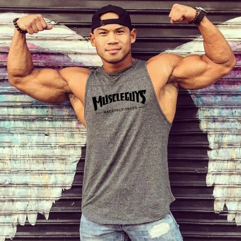 Новинка 2019 мужские майки без рукавов для спортзала и фитнеса брендовые модные